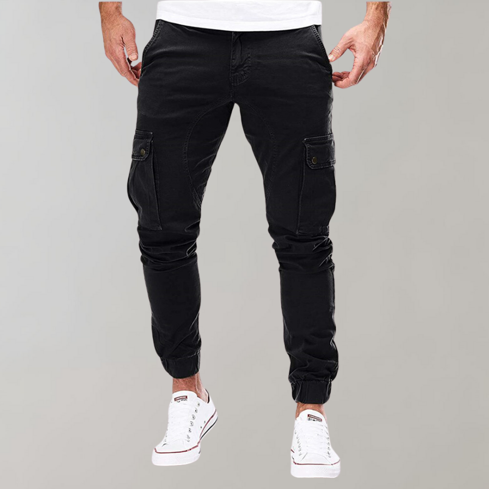 Zwarte Joggers Mannen Comfortabele Cargo Broek Beckett