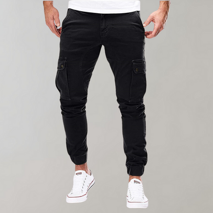 Zwarte Joggers Mannen Comfortabele Cargo Broek Beckett