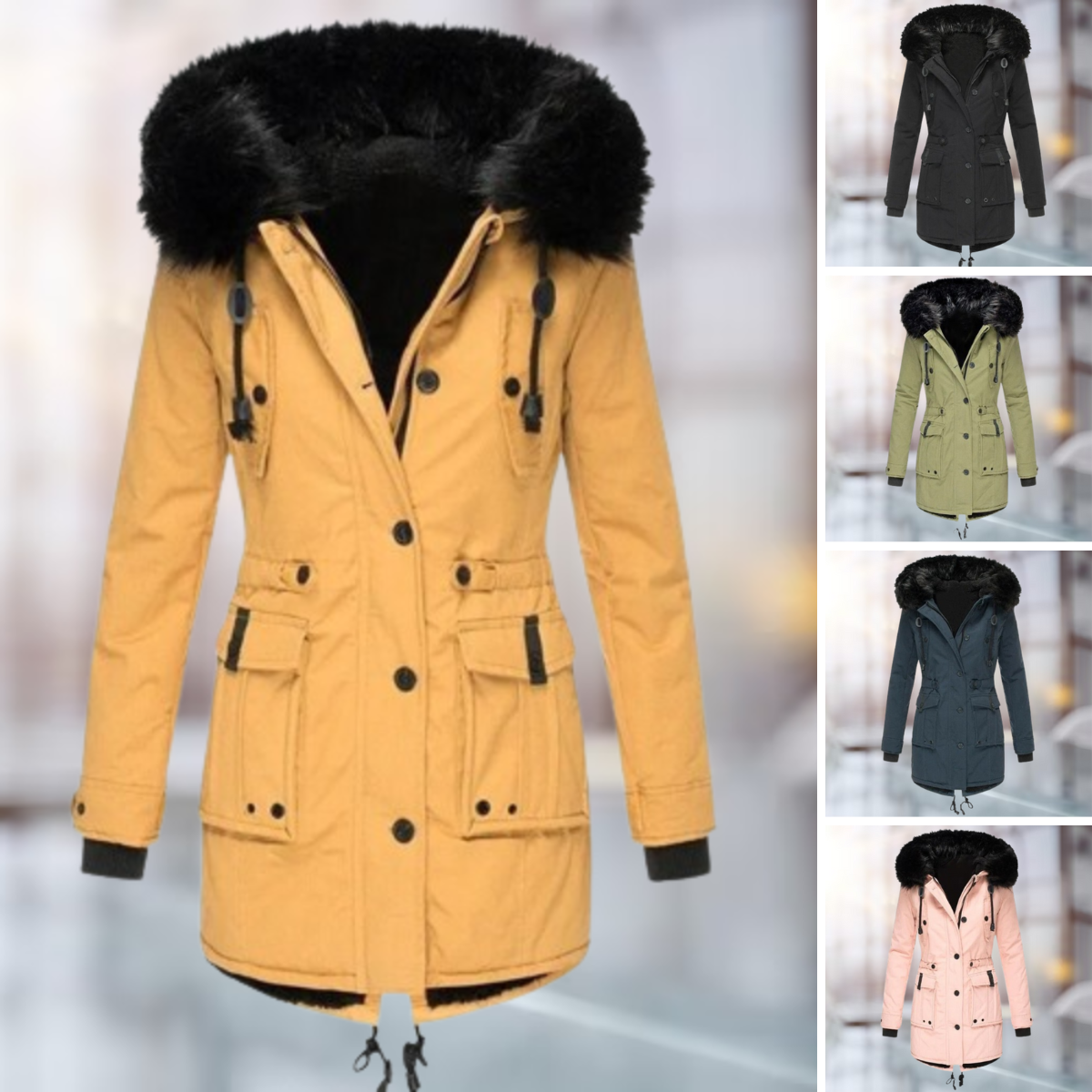 Verena | Elegante Coat met Wolcol van Katoen - StudioMarella