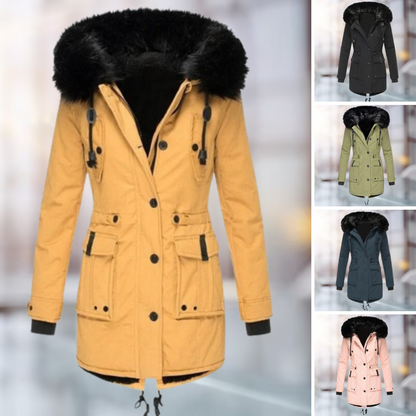 Verena | Elegante Lage Winterjas van Wol en Katoen - StudioMarella