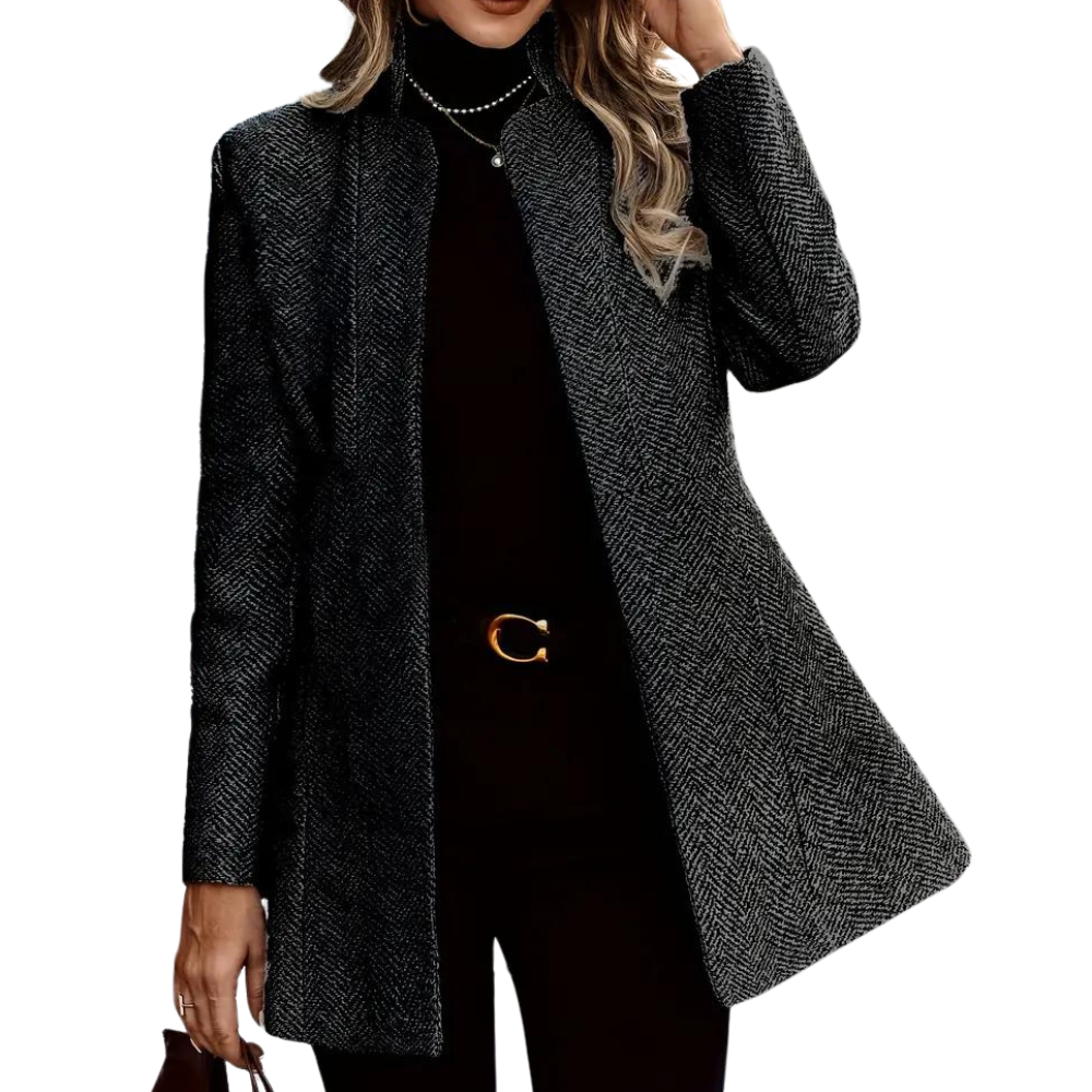 Dames Paddenjas Warm Elegante Winterjas Donkergrijs