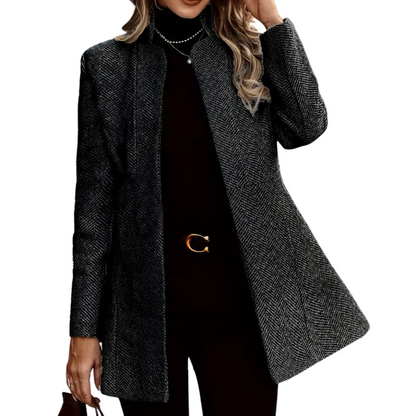 Dames Paddenjas Warm Elegante Winterjas Donkergrijs