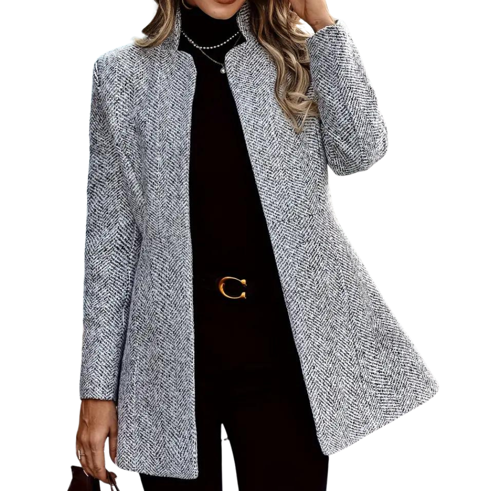 Dames Paddenjas Warm Elegante Winterjas Donkergrijs