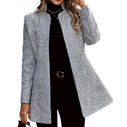 Dames Paddenjas Warm Elegante Winterjas Donkergrijs