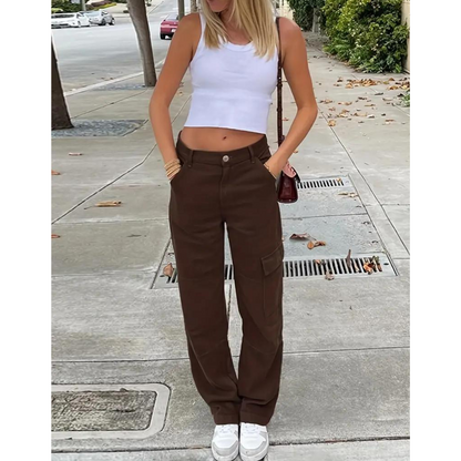 Dames Cargobroek van Katoen - Comfortabele Casual Broek voor Iedere Dag