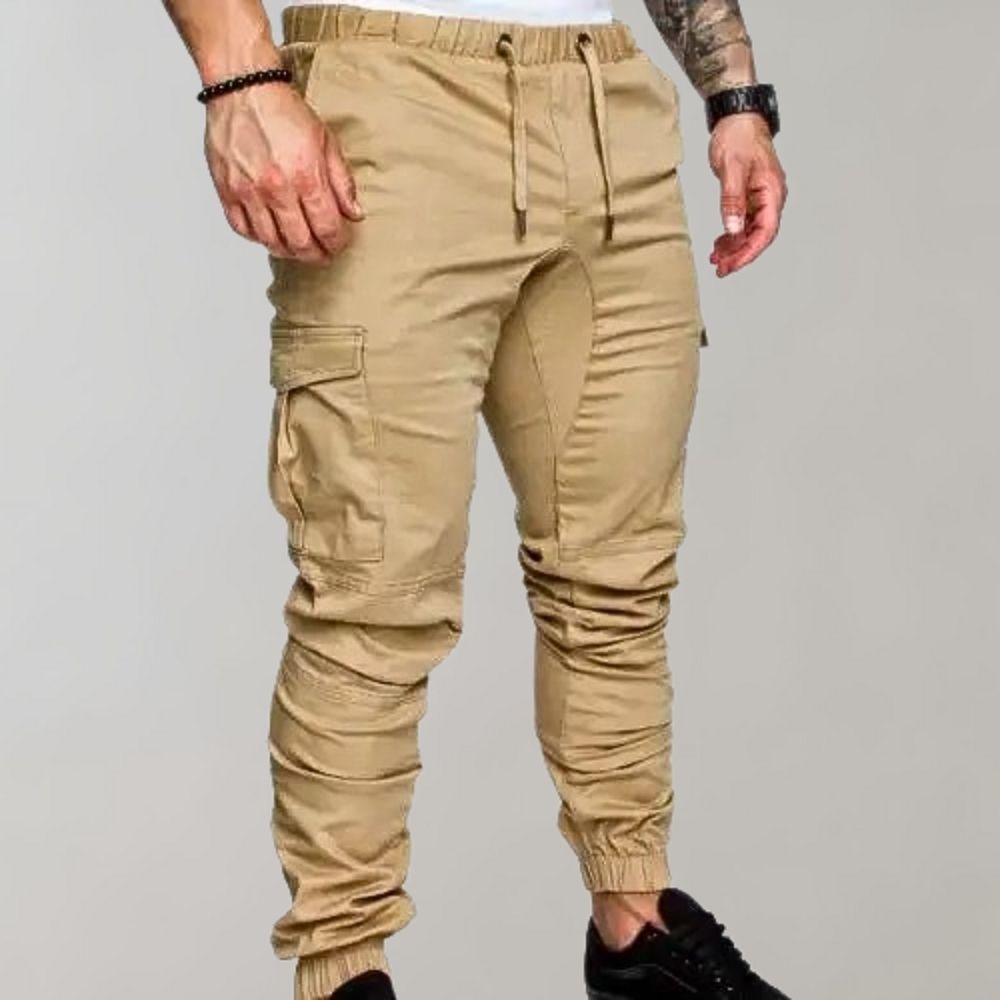 Heren Cargo Broek Losse Zittende Stijl Casual