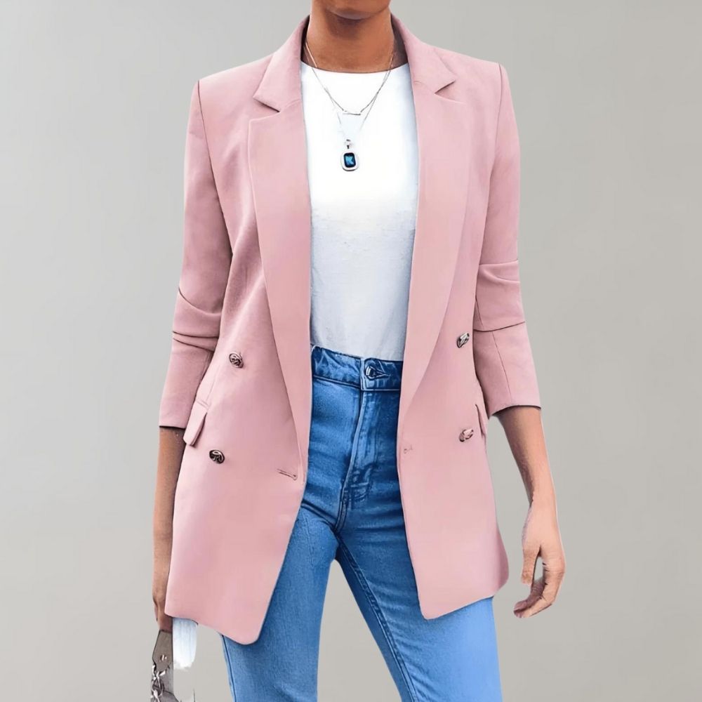 Dames Leren Jasje Elegante Lange Model