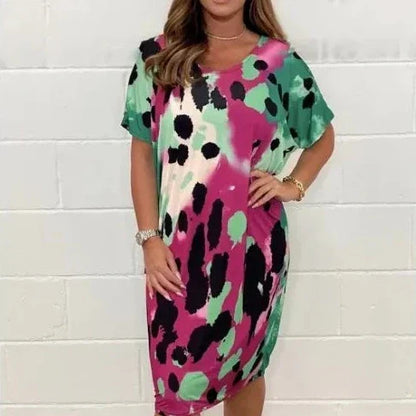 Vrouwelijke Zomerjurk met Luipaardprint Casual Korte Jurk - StudioMarella