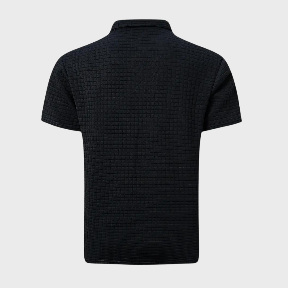 Poloshirt Wafelpatroon Contrastkleuren Mannen