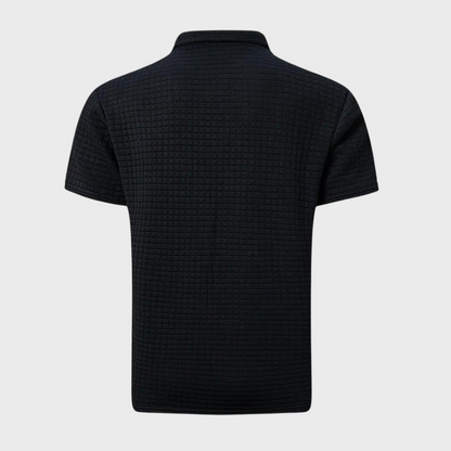 Poloshirt Wafelpatroon Contrastkleuren Mannen