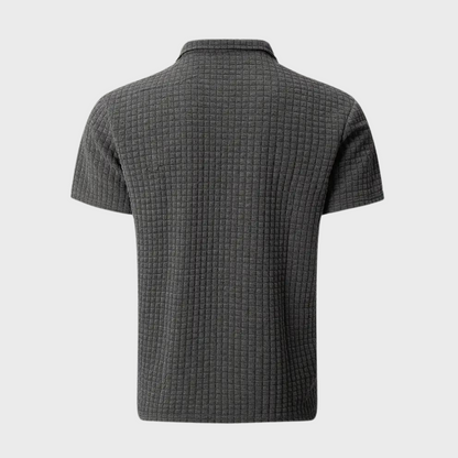 Poloshirt Wafelpatroon Contrastkleuren Mannen