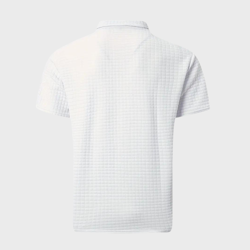 Poloshirt Wafelpatroon Contrastkleuren Mannen