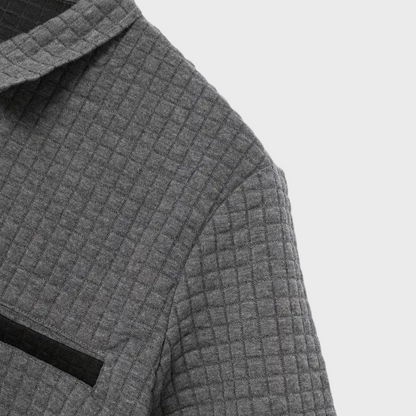 Poloshirt Wafelpatroon Contrastkleuren Mannen