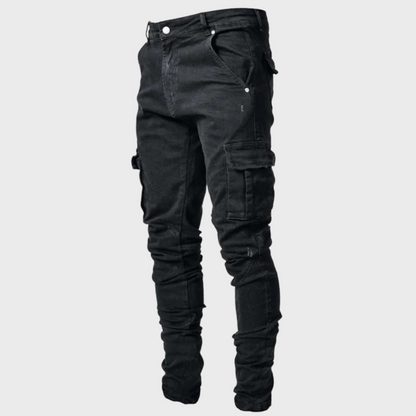 Heren Cargo Jeans Zwart Slim Fit - StudioMarella