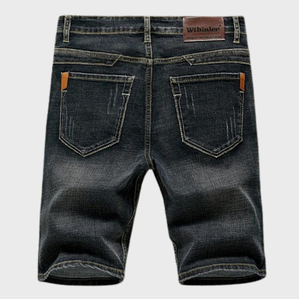 Heren Korte Jeans Broek Blauw Denim Short