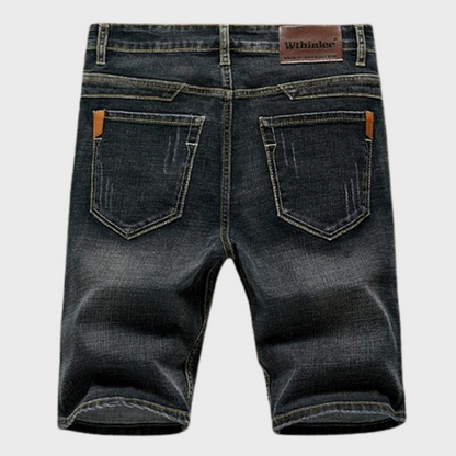 Heren Korte Jeans Broek Blauw Denim Short