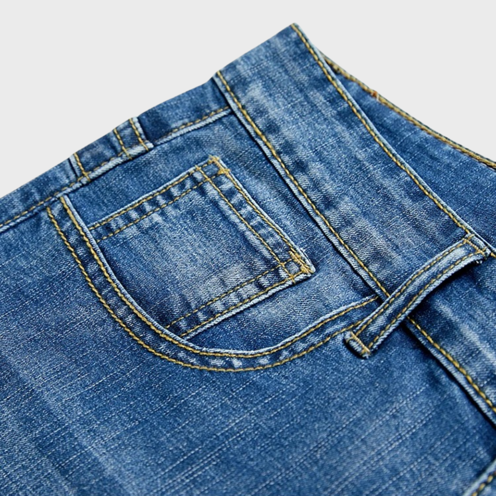 Heren Korte Jeans Broek Blauw Denim Short
