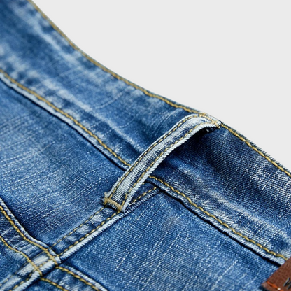 Heren Korte Jeans Broek Blauw Denim Short