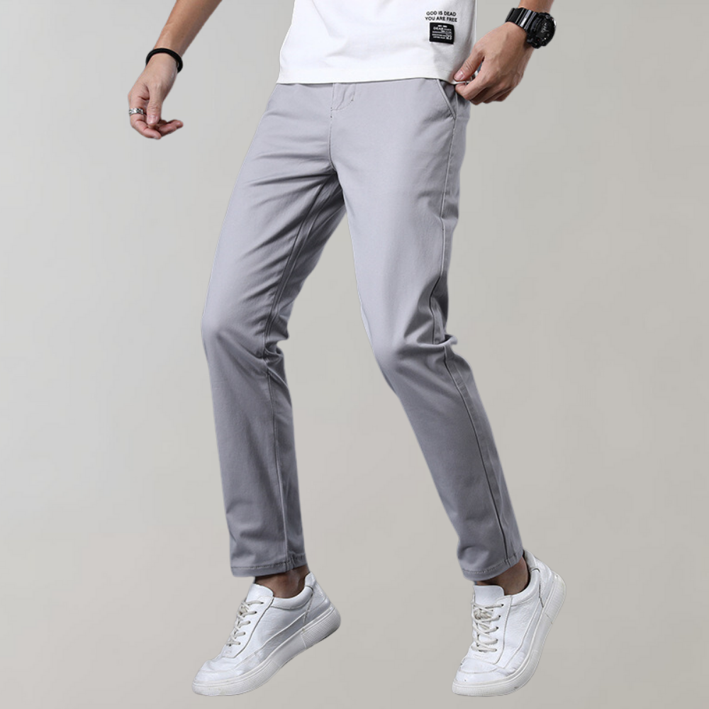 Heren Chino Broek Donkergrijs SlimFit
