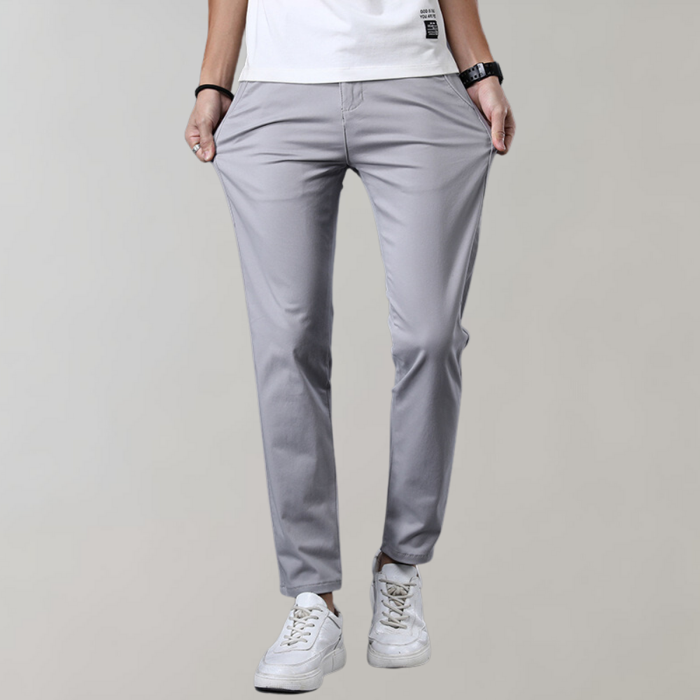Heren Chino Broek Donkergrijs SlimFit