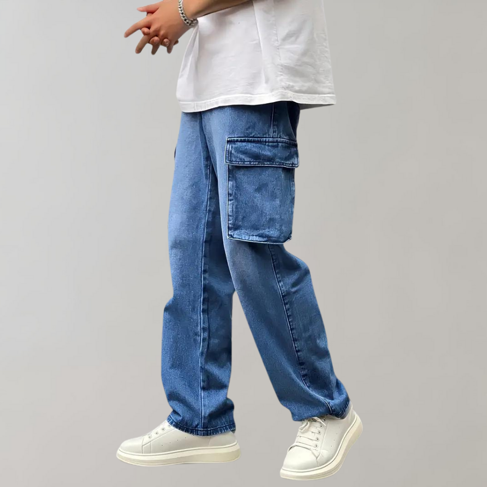 Heren Cargo Broek Baggy Fit Zachte Stof - StudioMarella