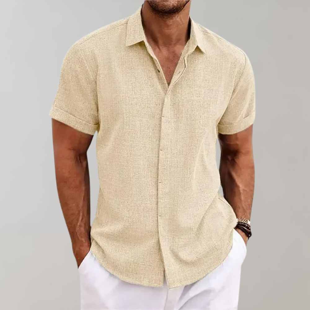 Mannen Zomerhemd Korte Mouwen Losse Fit Casual