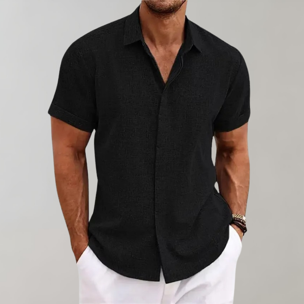 Mannen Zomerhemd Korte Mouwen Losse Fit Casual