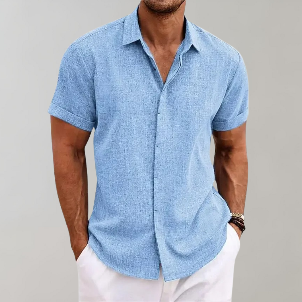 Mannen Zomerhemd Korte Mouwen Losse Fit Casual