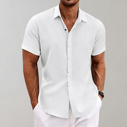 Mannen Zomerhemd Korte Mouwen Losse Fit Casual
