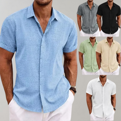 Mannen Zomerhemd Korte Mouwen Losse Fit Casual