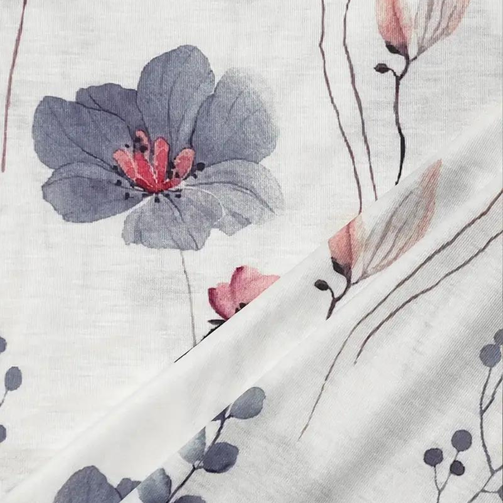 Dames Zomerjurk Bloemenprint Lange Mouw Jurk Model