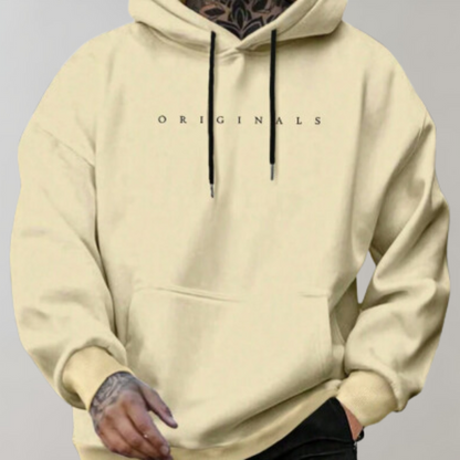 Mannen Hoodie Casual Streetwear Losse Fit Sweatshirt Met Minimalistisch Design
