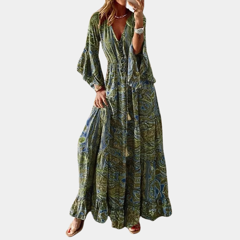 Vrouwen Maxi Jurk Lange Boho Stijl Zomerjurk