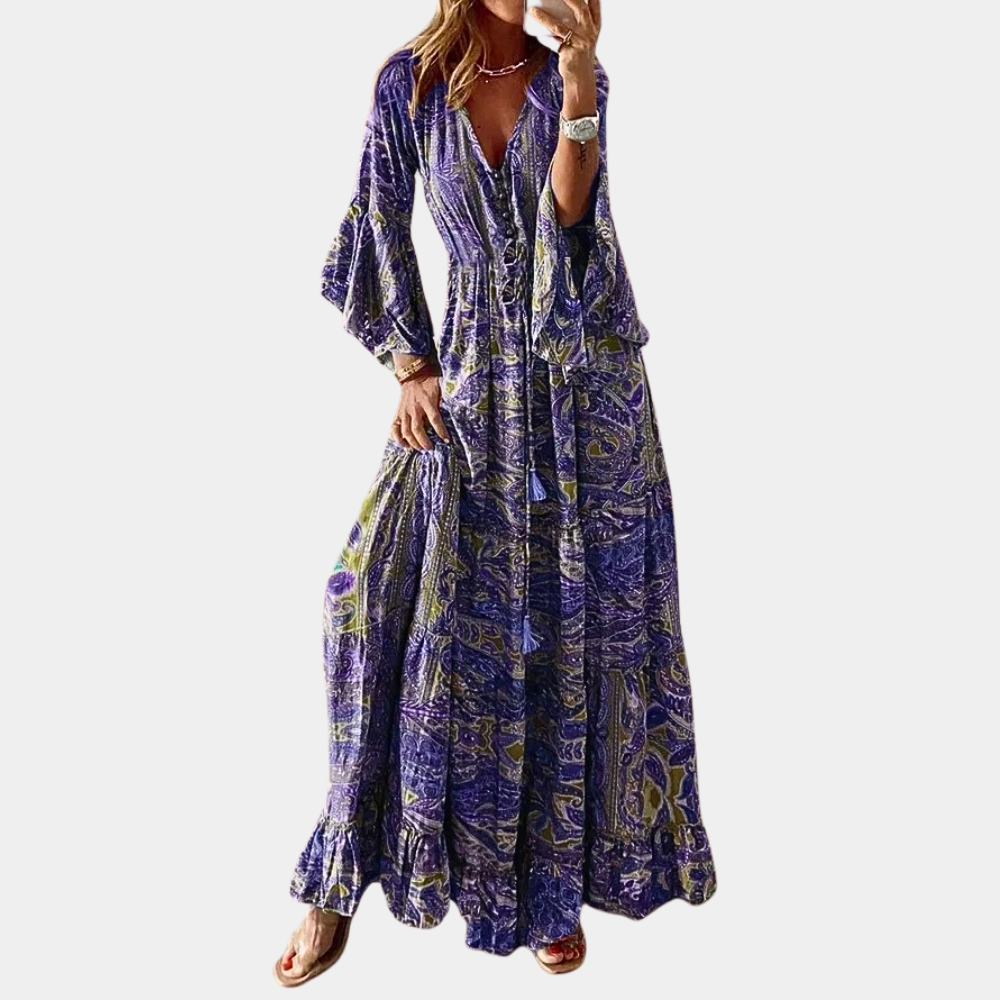 Vrouwen Maxi Jurk Lange Boho Stijl Zomerjurk