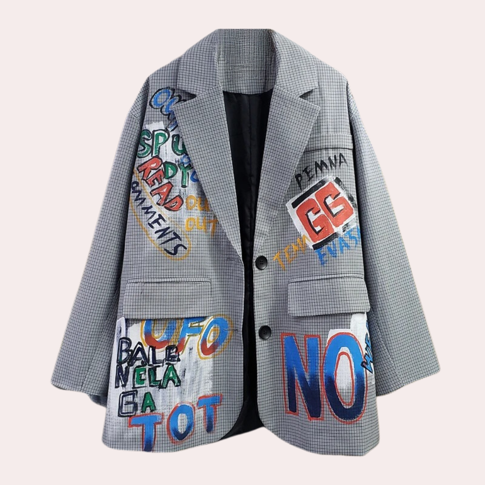 Stijlvolle Blazer Dames met Graffiti Print - StudioMarella