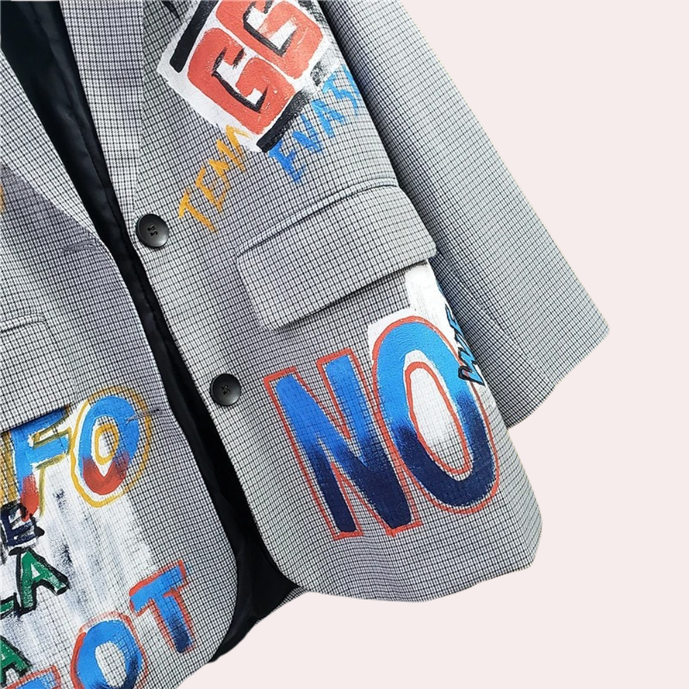 Stijlvolle Blazer Dames met Graffiti Print