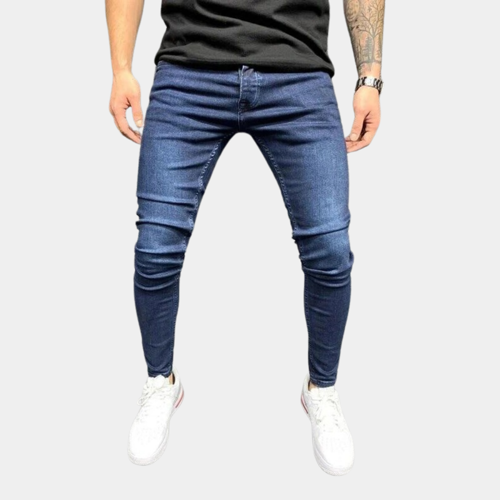 Donkere Skinny Fit Heren Jeans Comfortabel