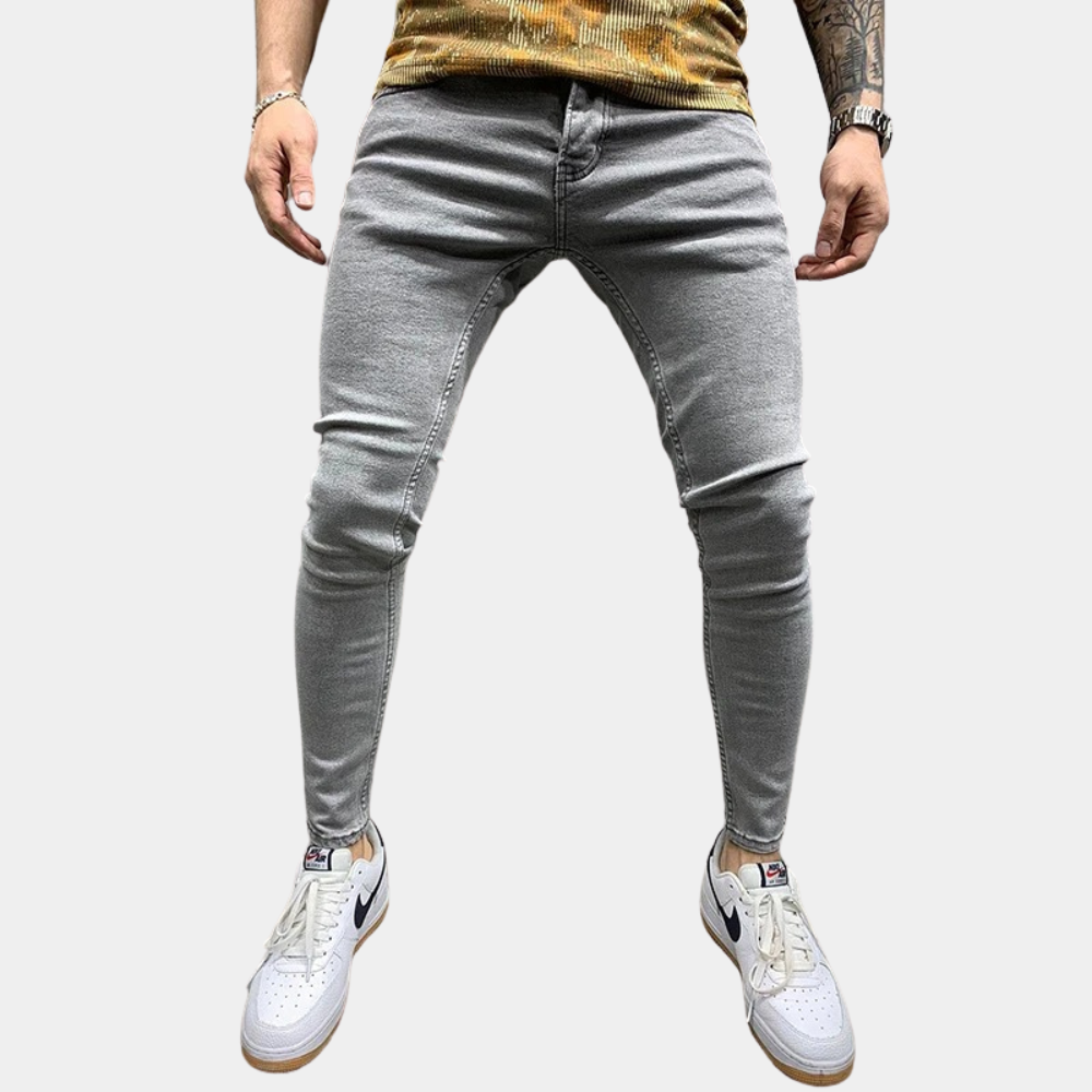 Donkere Skinny Fit Heren Jeans Comfortabel