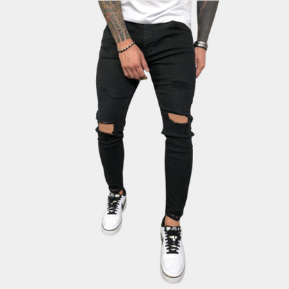 Heren Skinny Jeans Zwart Elastisch Stretch - StudioMarella