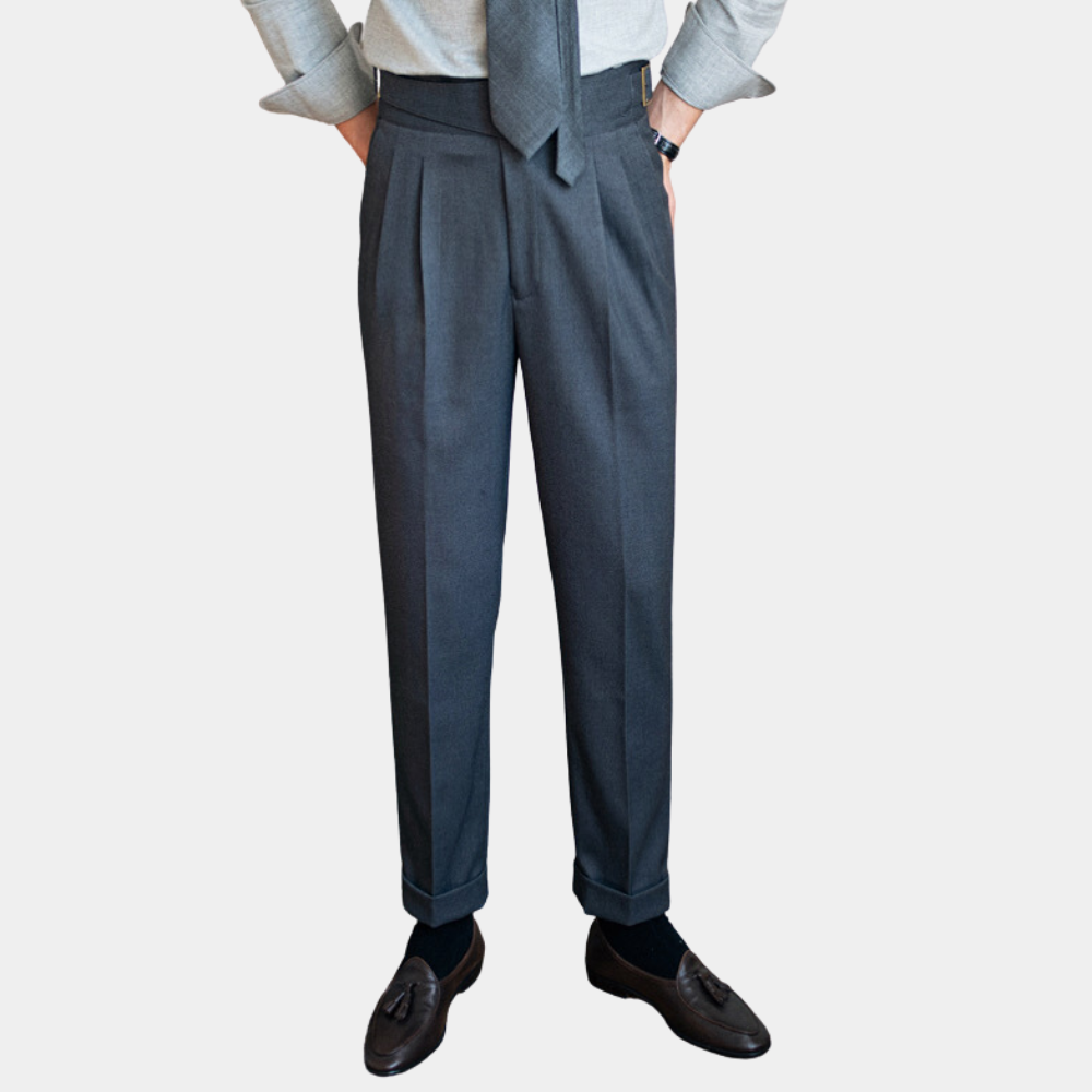 Heren Broek Hoge Taille Comfortabele Zittende Broek