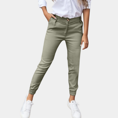 Dames Chino Broek Slim Fit Hoge Kwaliteit Stof