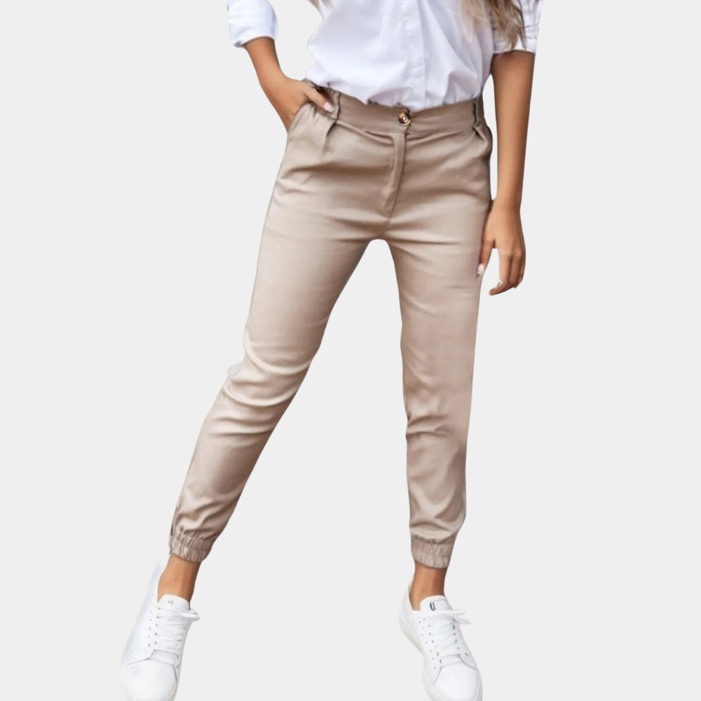 Dames Chino Broek Slim Fit Hoge Kwaliteit Stof