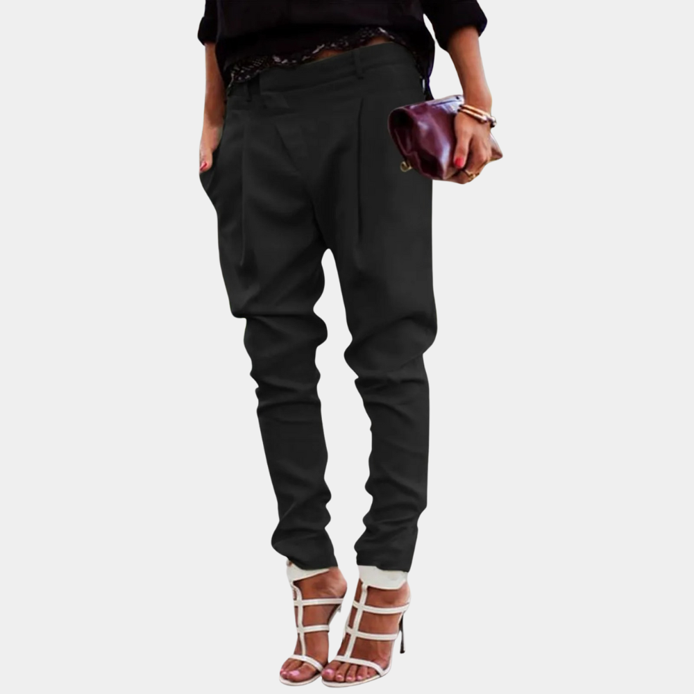 Dames Jogger Broek Geplooide Chino Comfortabele Zomerbroek
