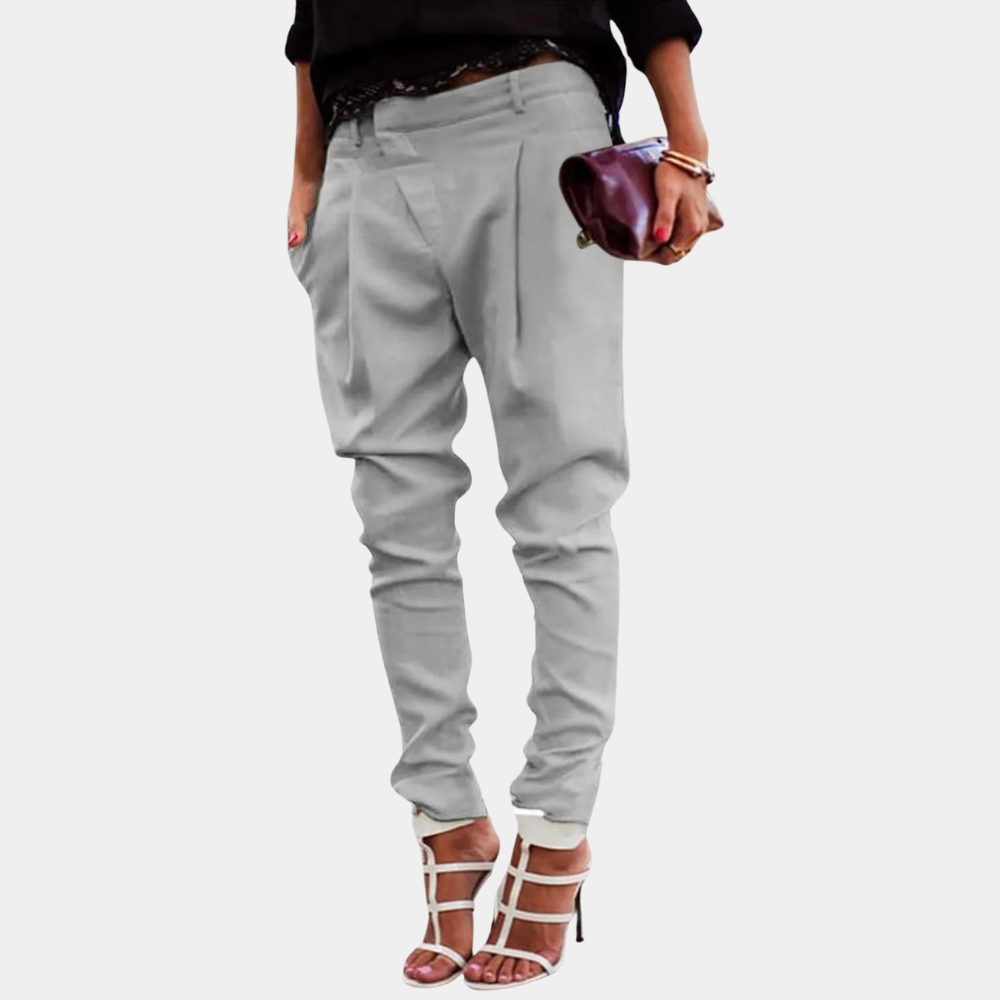 Dames Jogger Broek Geplooide Chino Comfortabele Zomerbroek