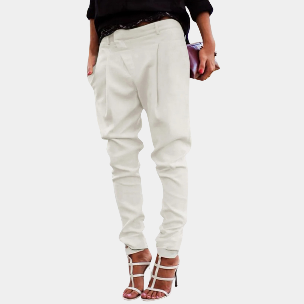 Dames Jogger Broek Geplooide Chino Comfortabele Zomerbroek - StudioMarella