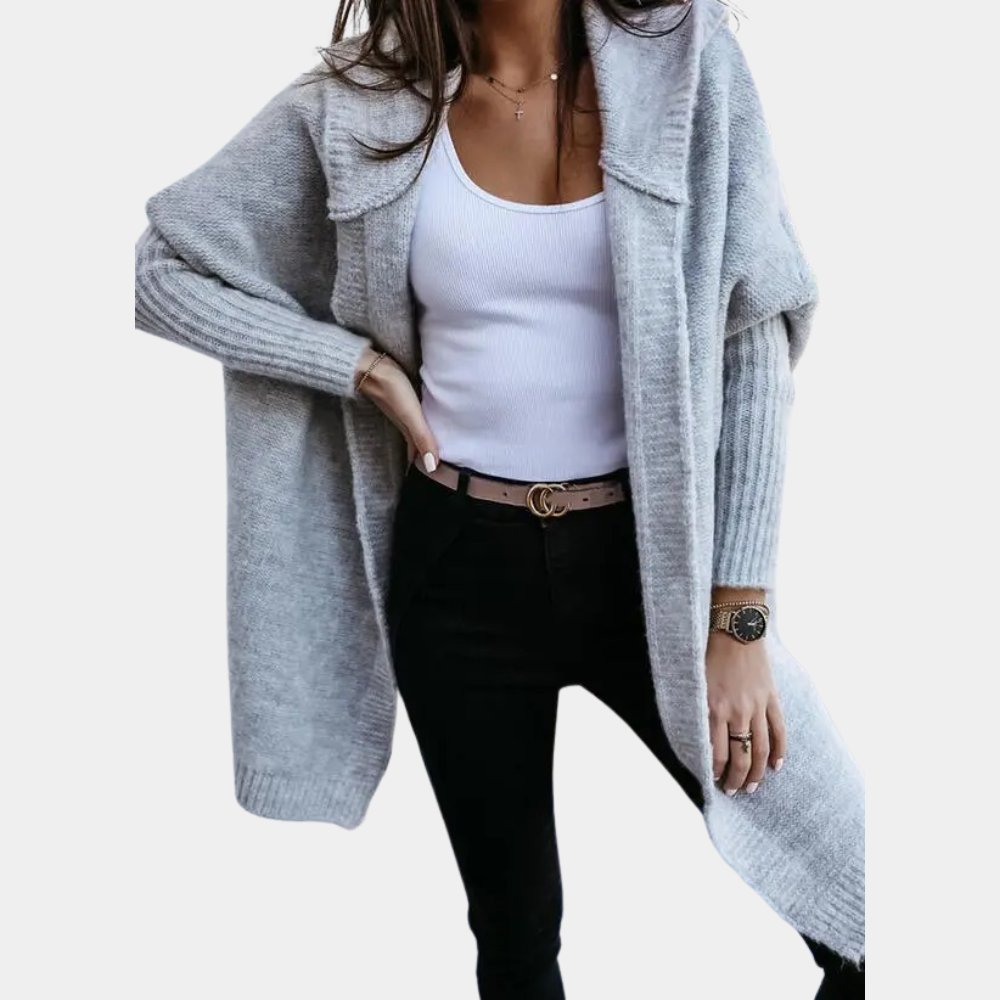 Damesvest Oversized Warm Met Kap