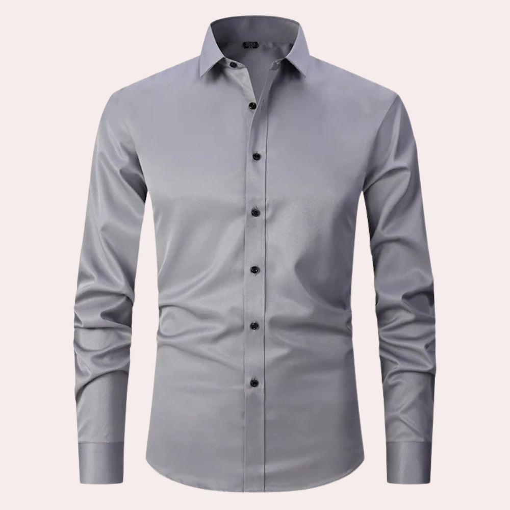 Heren Overhemd Slim Fit Stretch Stof Klassiek Model