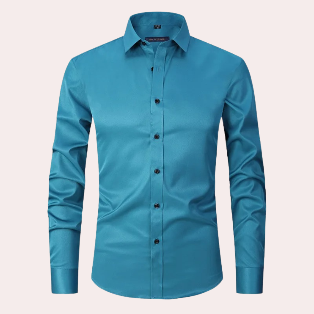 Heren Overhemd Slim Fit Stretch Stof Klassiek Model - StudioMarella