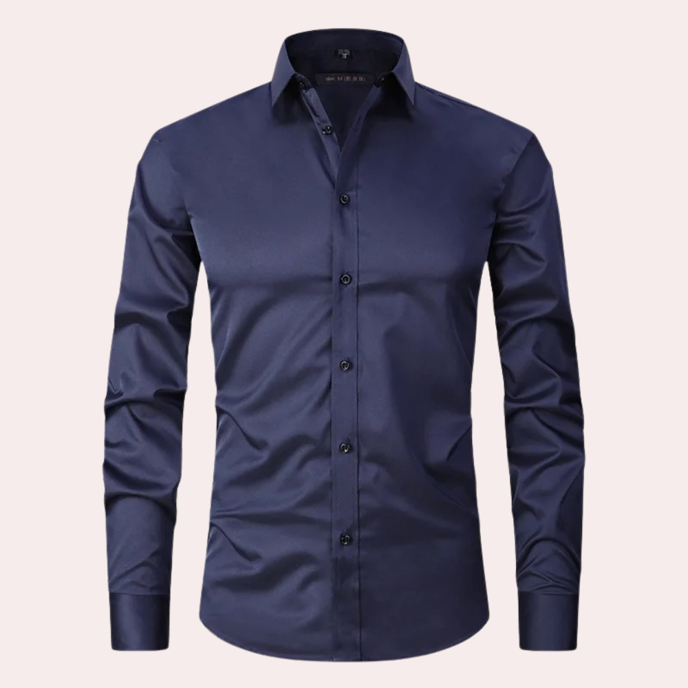 Heren Overhemd Slim Fit Stretch Stof Klassiek Model
