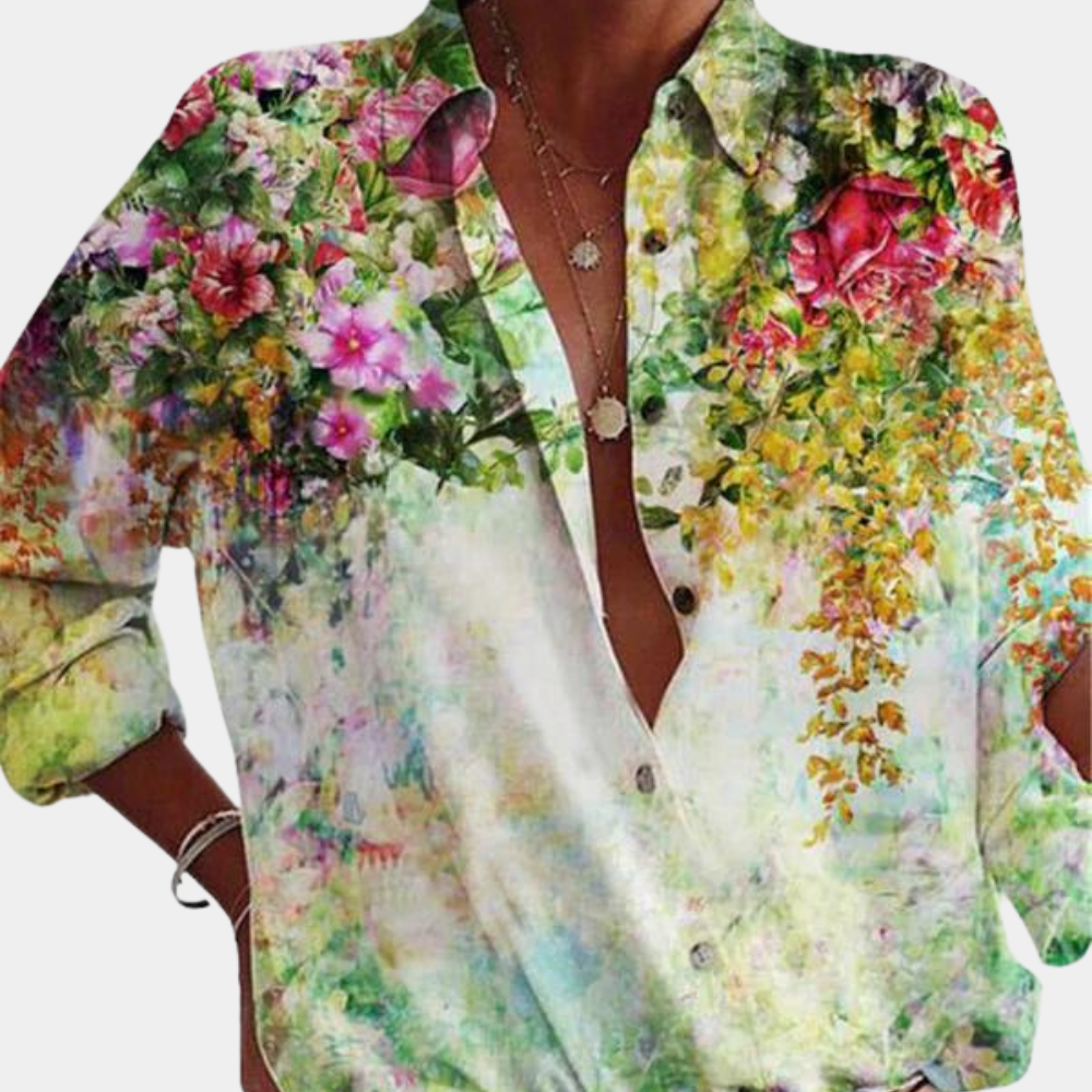Vrouwelijke Bloes Bloemenprint Elegant en Stijlvol